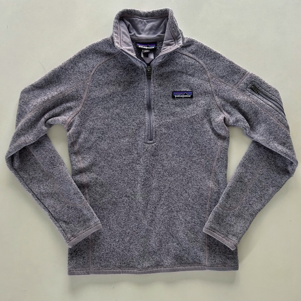 Patagonia Light Purple Gray Heather Quarter Zip Fleece Pullover XXS fall/winter